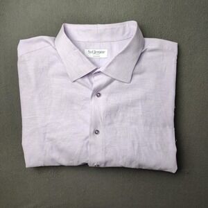 Syd Jerome Dress Shirt Men 2XL Lavender Purple Long Sleeve Button Front Made USA